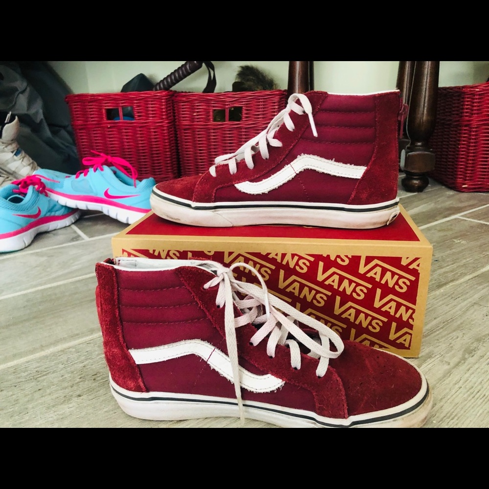 High top burgundy vans